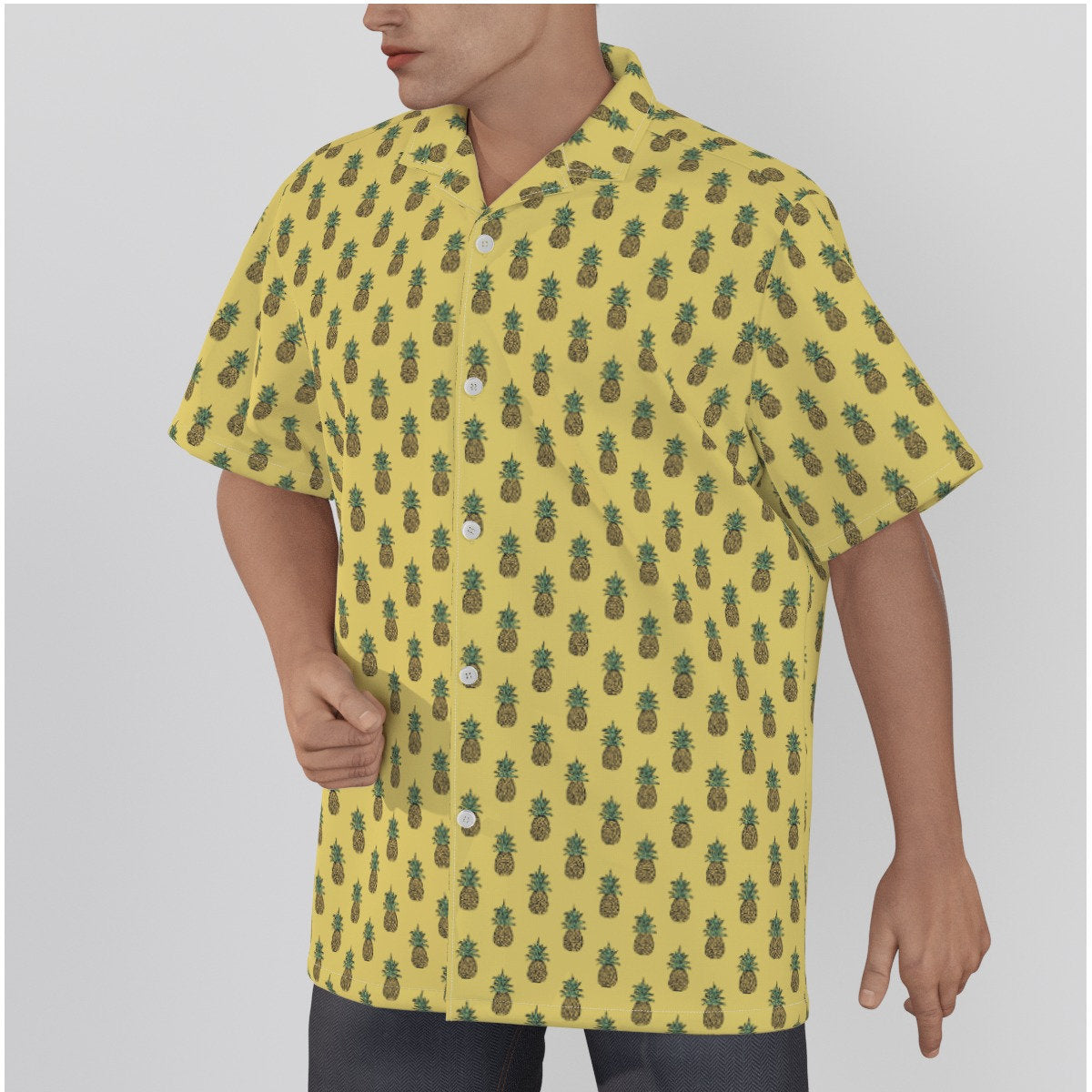 Pineapple Shirt Men, Men's Hawaiian Shirt, Men's Tops, Tropical Shirt, Summer Shirt Men, Men's Yellow Shirt, Men's Tropical Shirt