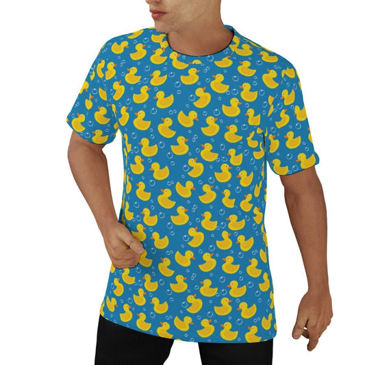 Eco friendly T-shirt, Rubber Duckie T-shirt, Blue T-shirt Men, Gifts for Men, Fun gift for men, Rubber Duck T-shirt