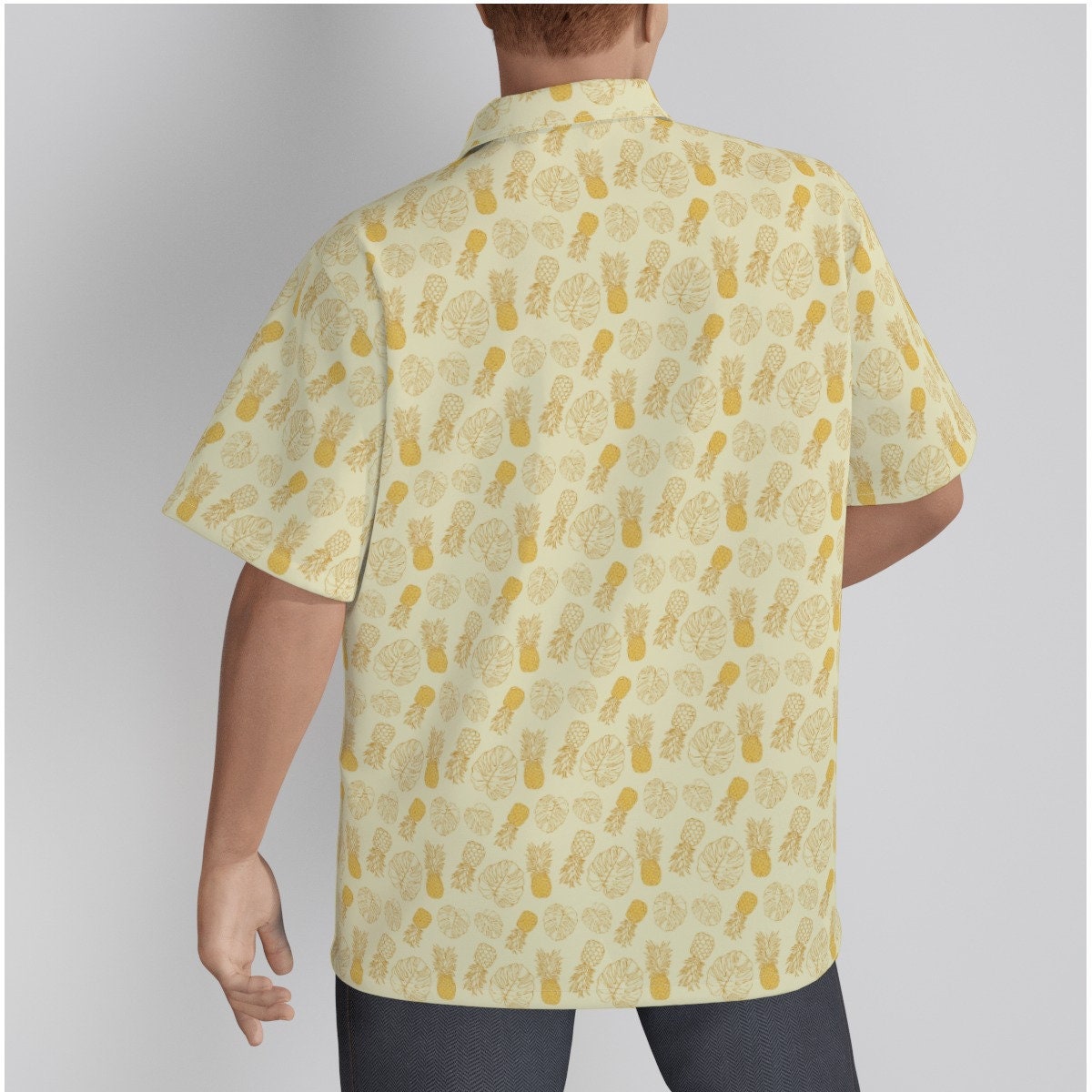 Pineapple Shirt Men, Men's Hawaiian Shirt, Men's Tops, Tropical Shirt, Summer Shirt Men, Men's Yellow Shirt, Men's Tropical Shirt