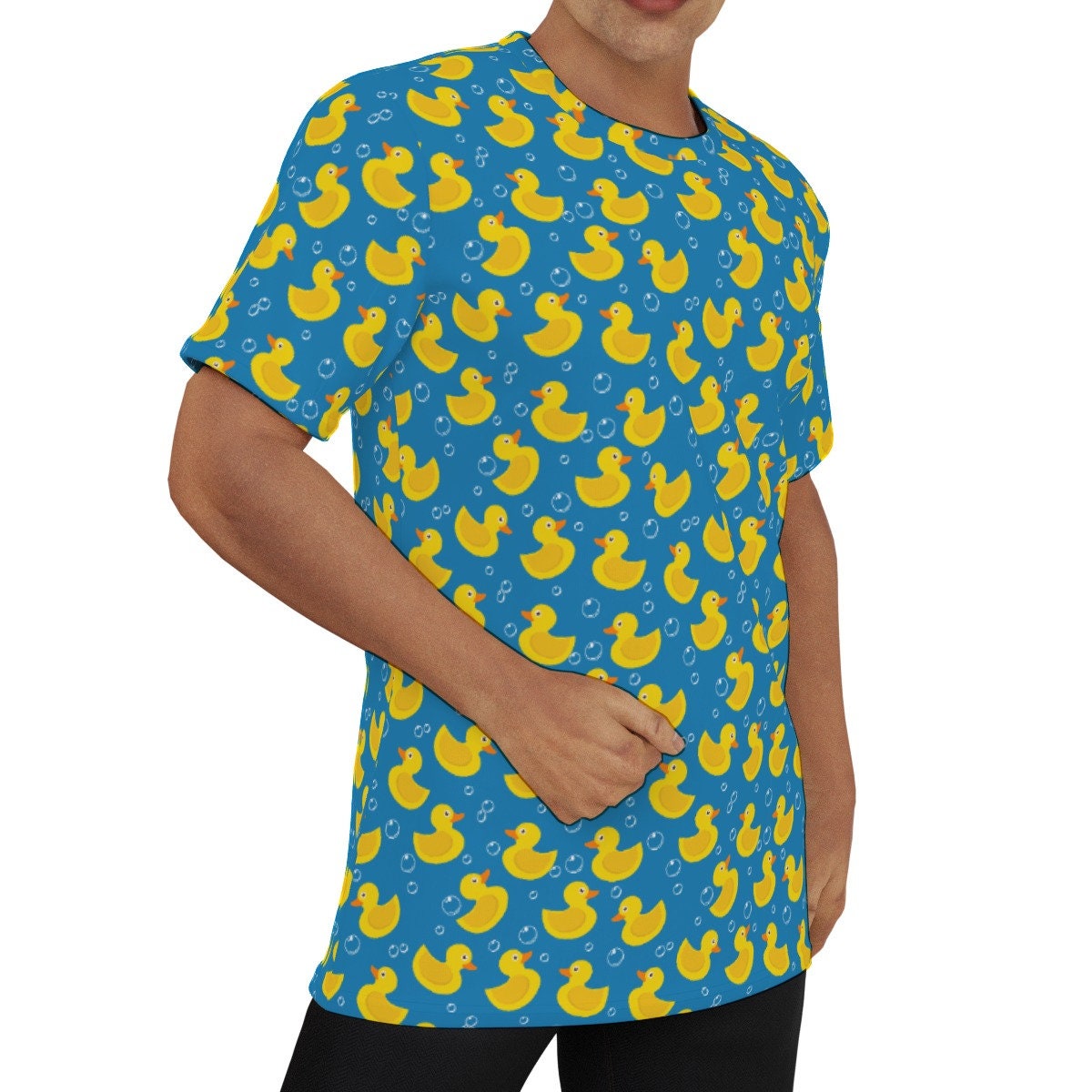 Eco friendly T-shirt, Rubber Duckie T-shirt, Blue T-shirt Men, Gifts for Men, Fun gift for men, Rubber Duck T-shirt