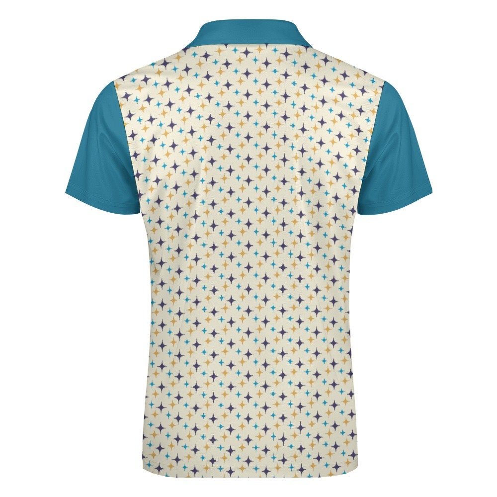 Polo Shirt Men, Men's Polo Shirt, Retro Shirt Men, 50s 60s style shirt, Mid Century Shirt Style, Retro Polo Shirt, Retro Turquoise Shirt