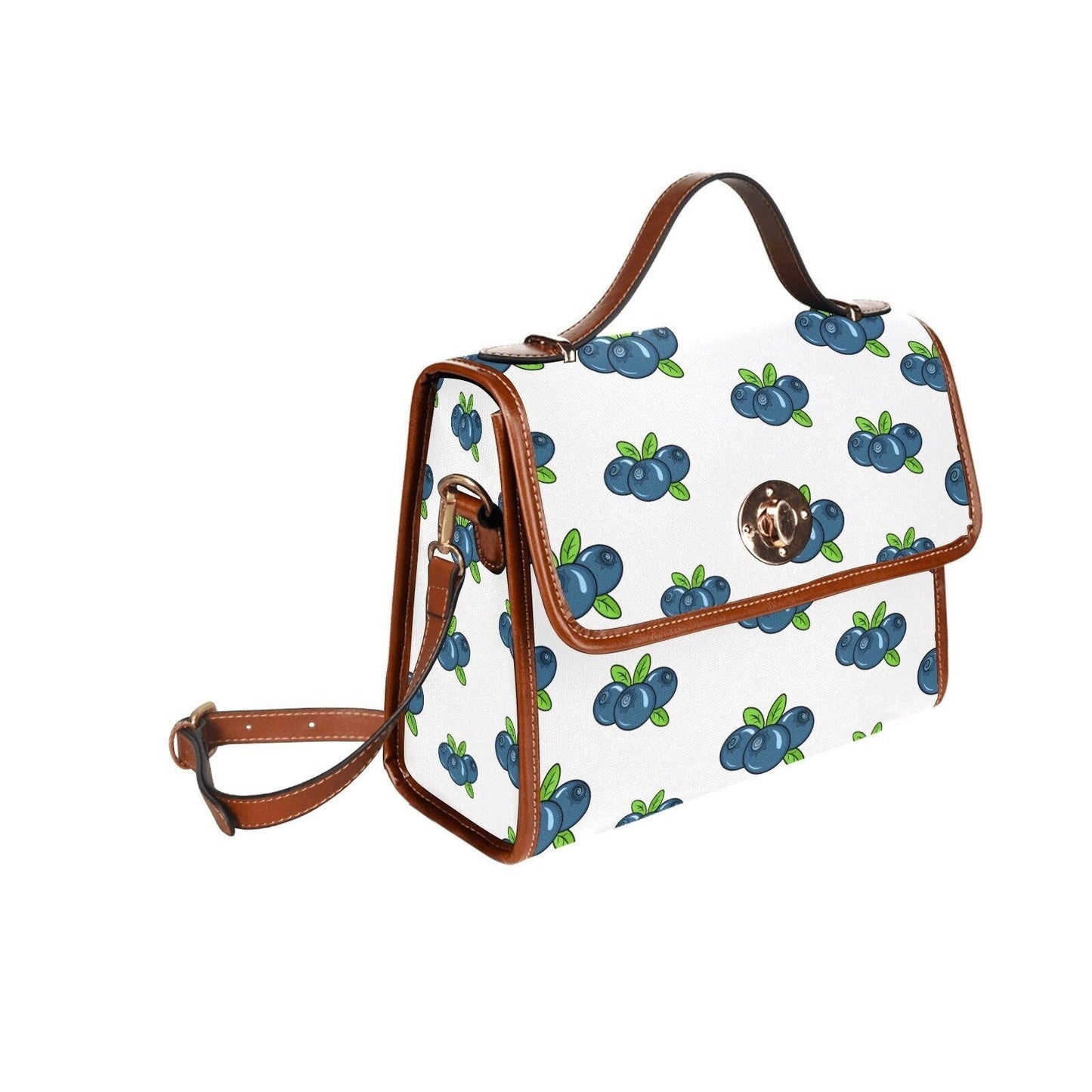Blueberries Handbag, Satchel Purse, Women's purse, Women's handbag, Blueberries print bag, Unique purse women, Retro handbag, Retro bag