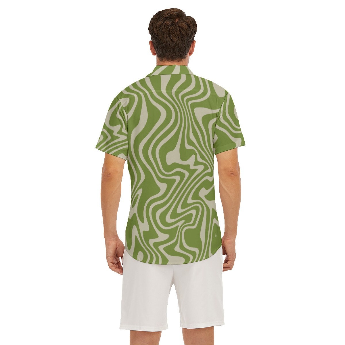 Vintage 70s style shirt, Retro Shirt Men, Green Groovy Shirt Men, Hippie Shirt Men, Men's Green shirt, 70s Shirt Men, 70s inspired shirt