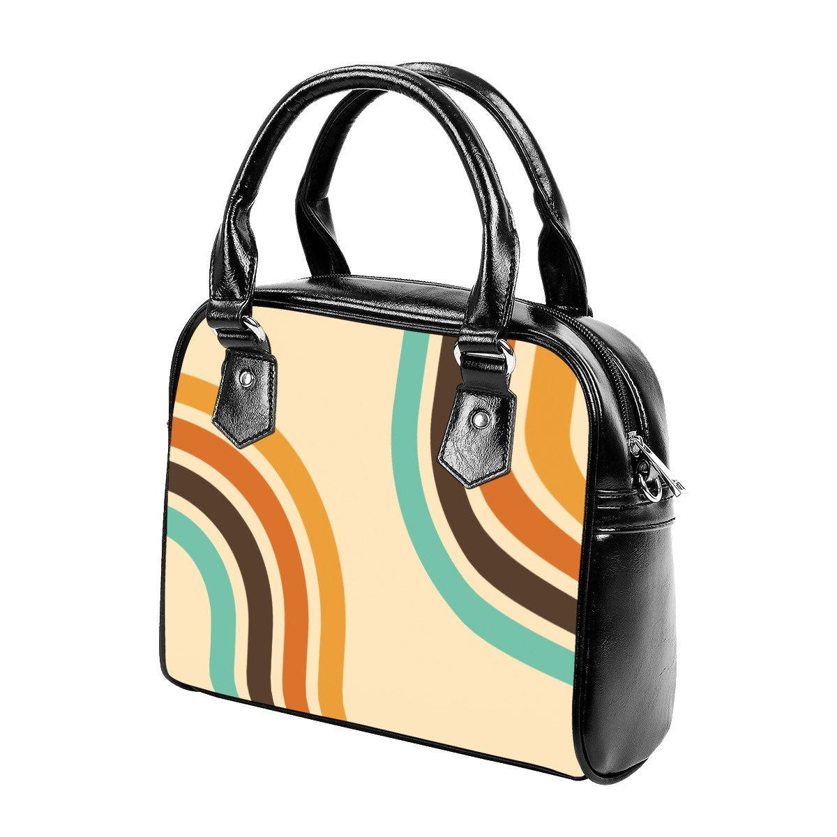 Groovy 70s style handbag, 70s Purse Style, Retro Handbag, Stripe Handbag, Hippie Bag, Unique Bag, Vintage handbag style, 70s inspired Bag