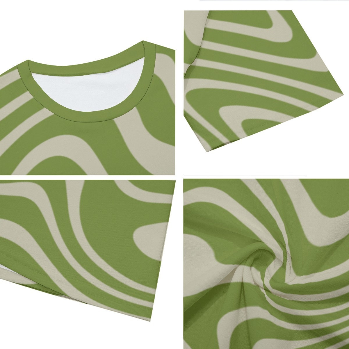 Retro T-Shirt Men, 100% Cotton T-shirt, Men's Green Top, Vintage style t-shirt, 70s Style Top, Stripe T-shirt Men