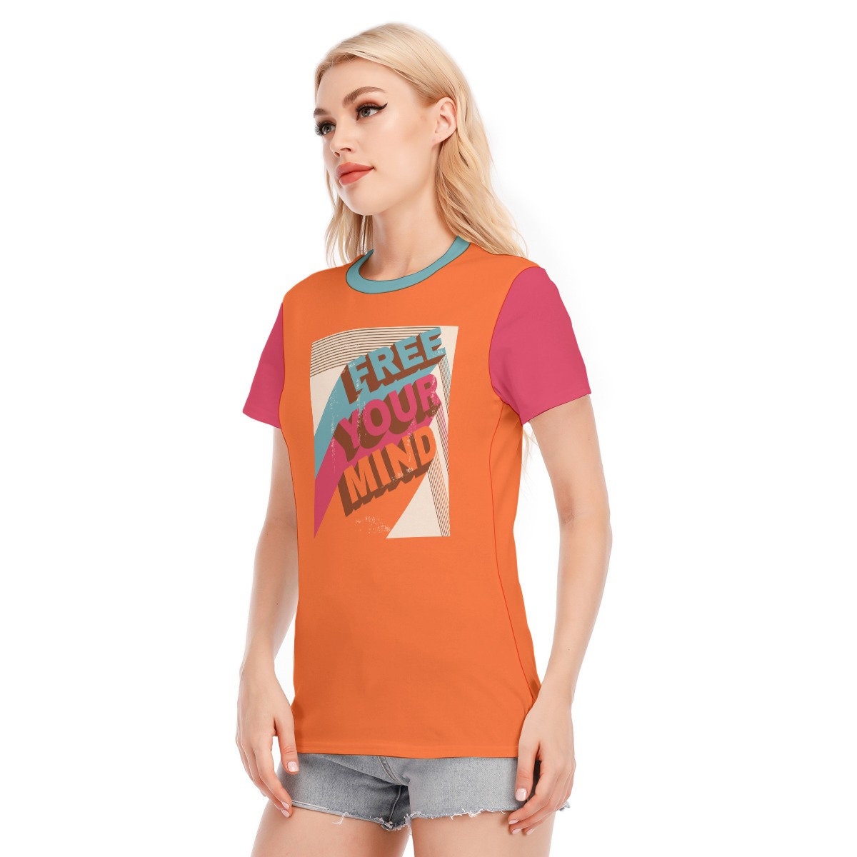 Retro T-shirt, Words Tshirts, Vintage Words Tshirt, Orange Words T-shirt, Hippie Tshirt Women, Vintage Style Orange T-shirt, Unique Tshirt