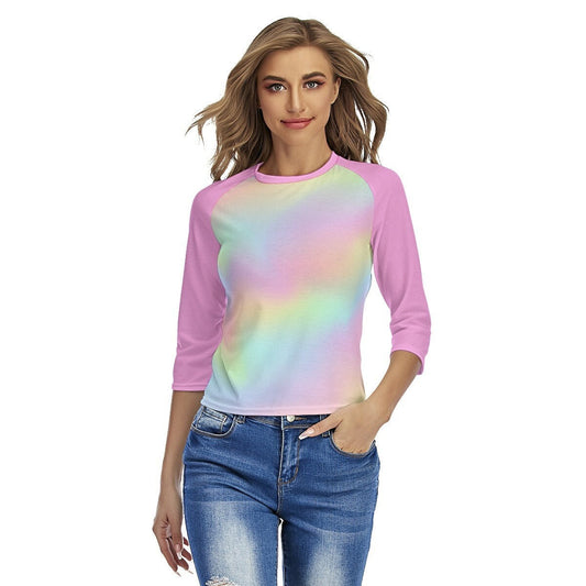 Ombre Top, Pink Ombre top Women, Ombre Raglan Shirt, Raglan Tee, Raglan Shirt , Pink Raglan Shirt Women, Rainbow Top, Barbie inspired Tshirt