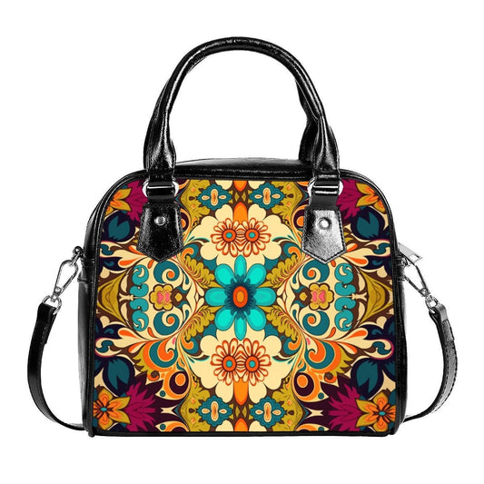 Retro Handbag, 70s style handbag, 70s inspired Handbag, Floral Handbag, Turquoise Floral Purse, Retro Handbag, Hippie Bag,Vintage Style Bag