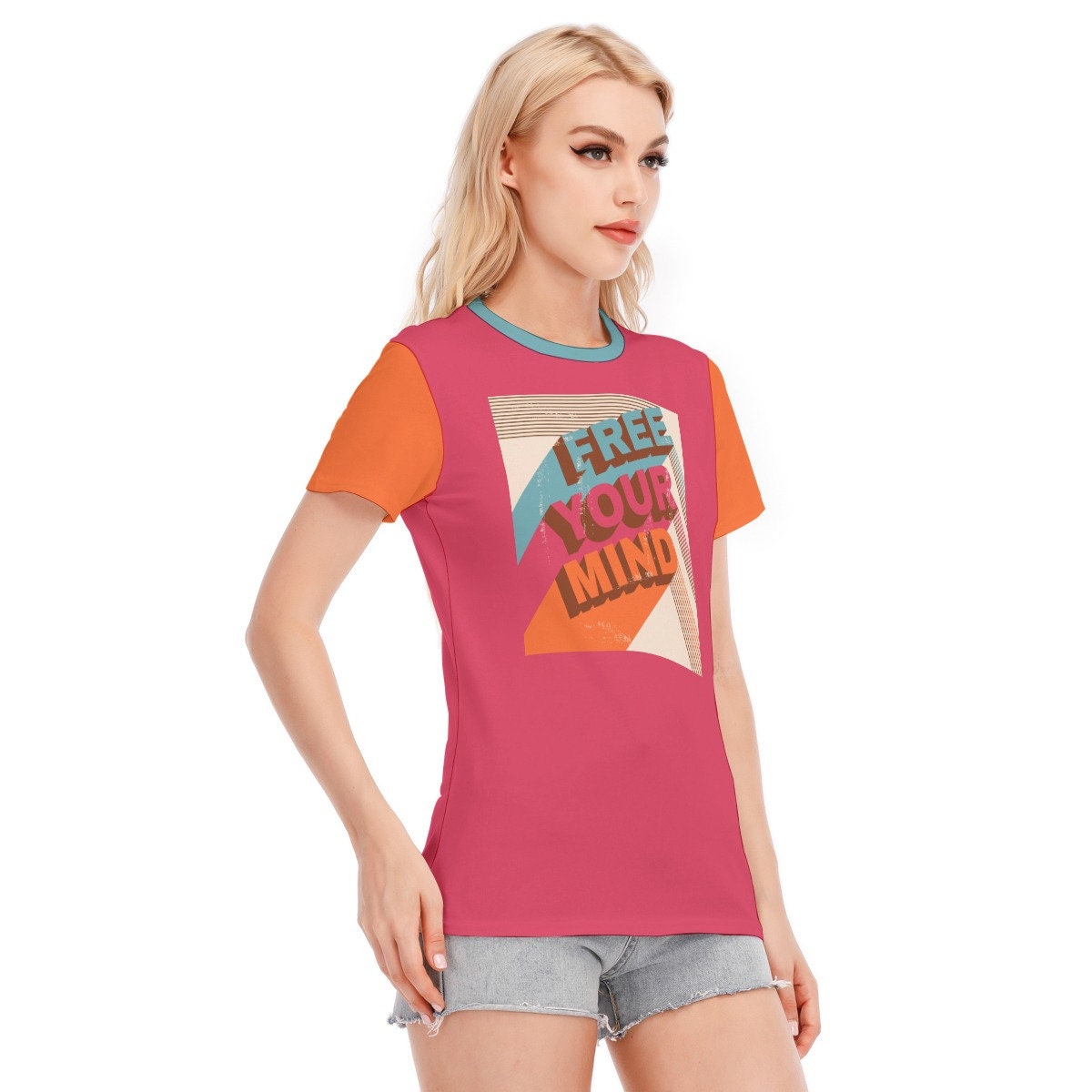 Retro T-shirt, Words Tshirts, Vintage Words Tshirt, Pink Words T-shirt, Hippie Tshirt Women, Vintage Style Tshirt, Fuchsia Pink T-shirt