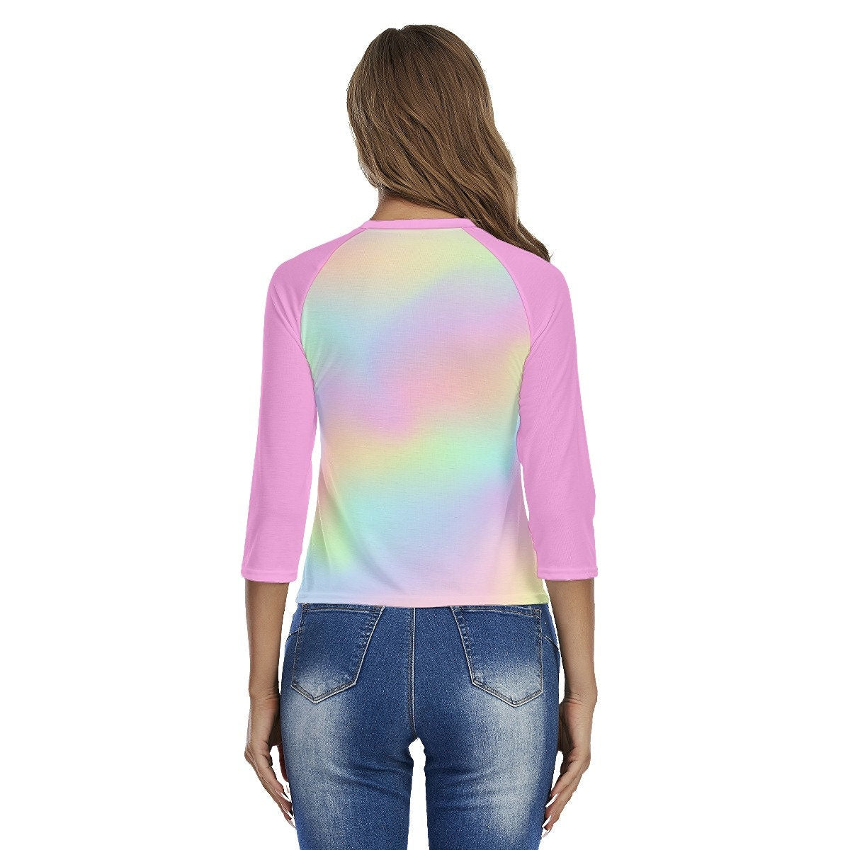 Ombre Top, Pink Ombre top Women, Ombre Raglan Shirt, Raglan Tee, Raglan Shirt , Pink Raglan Shirt Women, Rainbow Top, Barbie inspired Tshirt