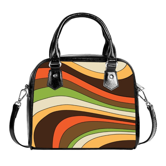 Groovy 70s style handbag, 70s Purse Style, Retro Handbag, Brown Stripe Handbag, Hippie Bag, Vintage handbag style, 70s inspired Bag