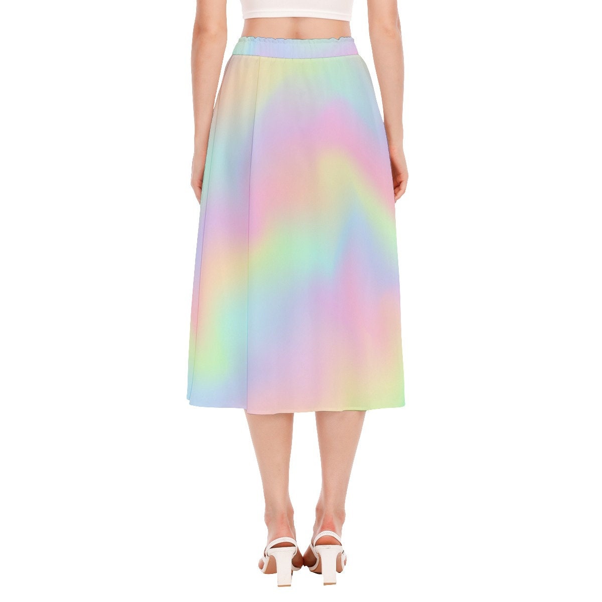Rainbow Ombre Skirt, Midi Skirt Women, Rainbow Skirt, Rainbow Midi Skirt, Rainbow Aline Skirt Women