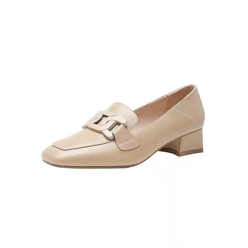 Nude loafers, women's slip-on Loafers, Slip on flats, Square Toe Loafers, Slip On Shoes Women