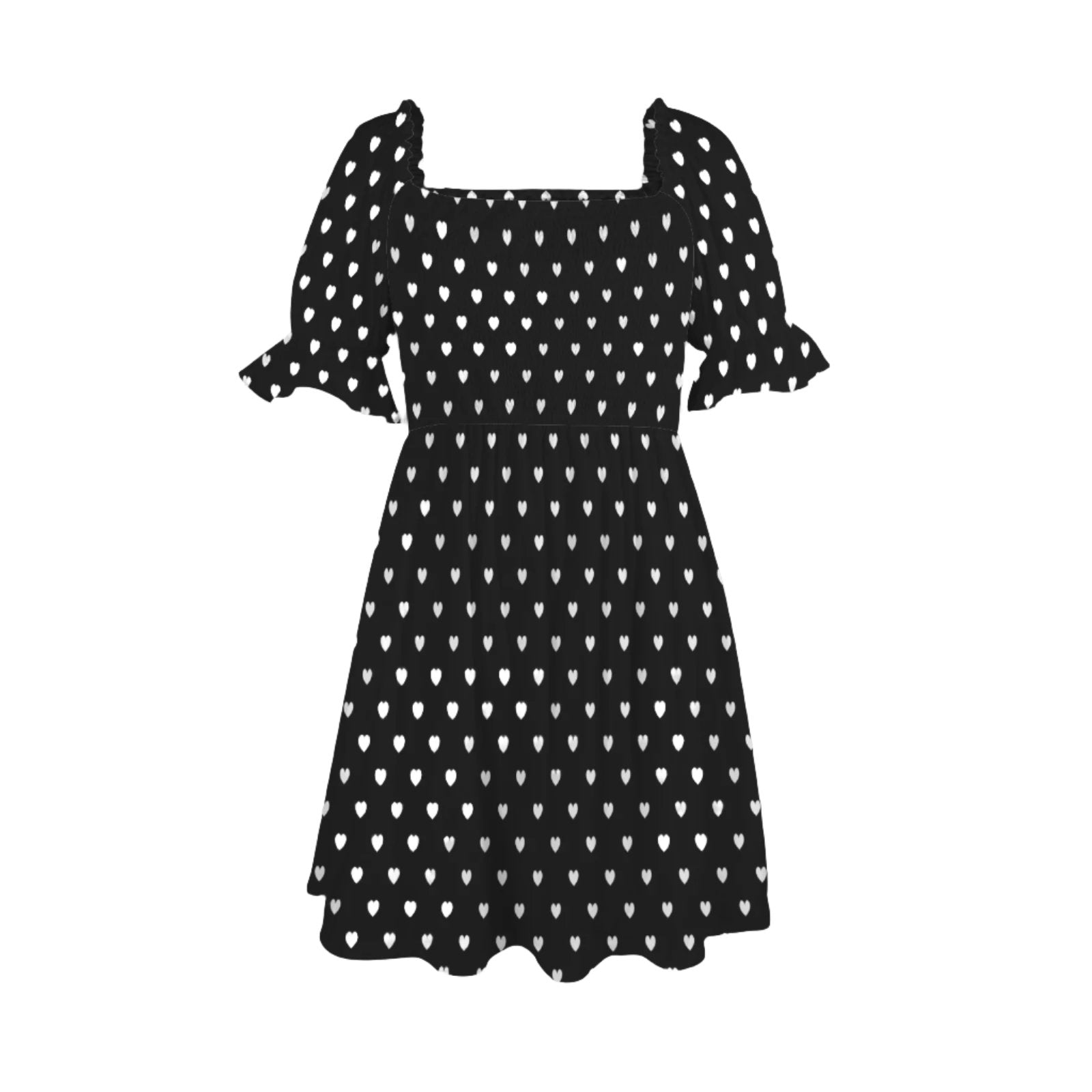 Black Heart Polka Dot baby Doll Dress