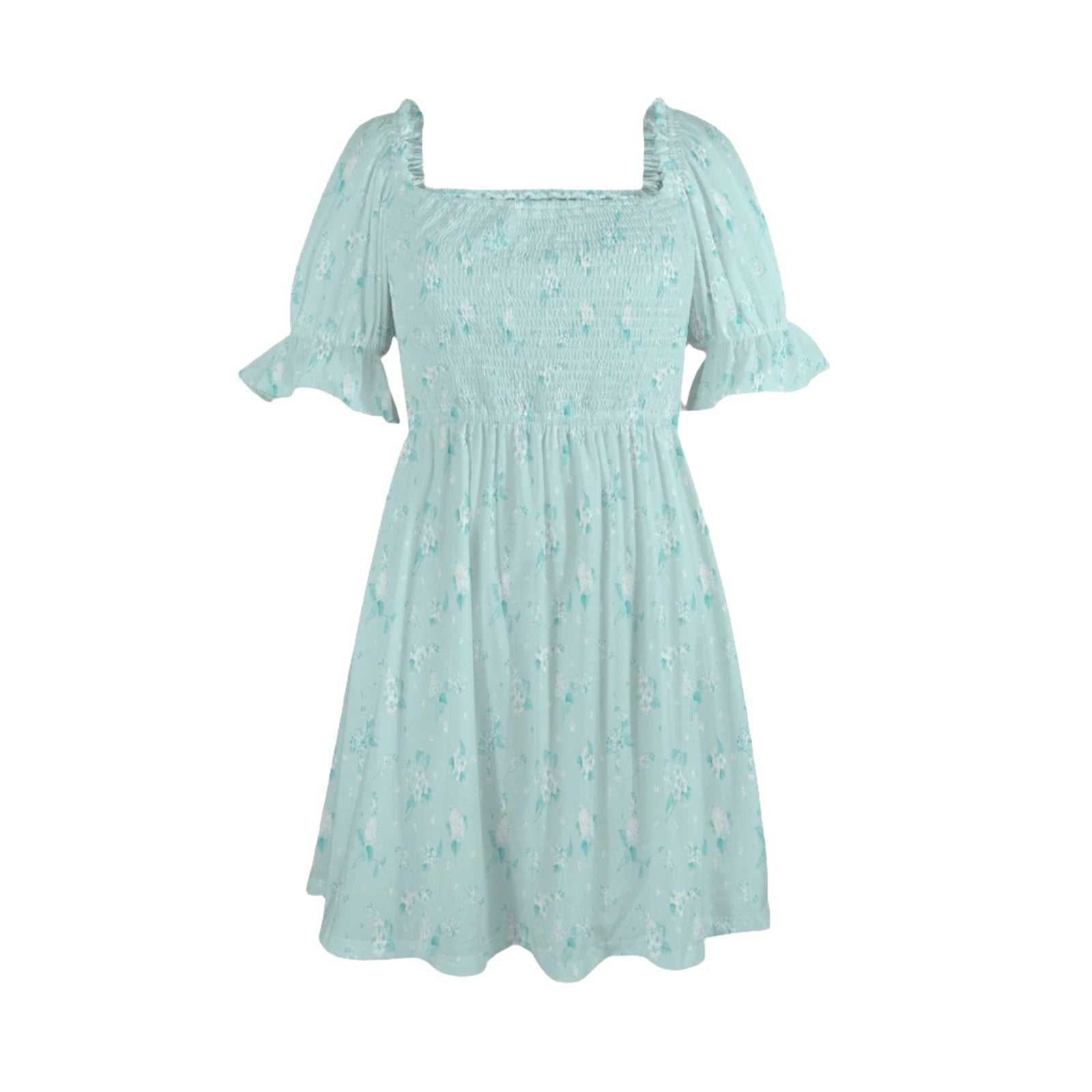 Baby Blue Floral Baby Doll Dress