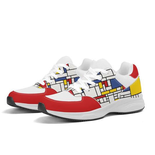 Unisex Mondrian Shoes, Mod 60s inspired Athletic Shoes, Low Top Shoes, Red White Blue Sneaker Shoes, Unique Sneaker, 60s style Shoes