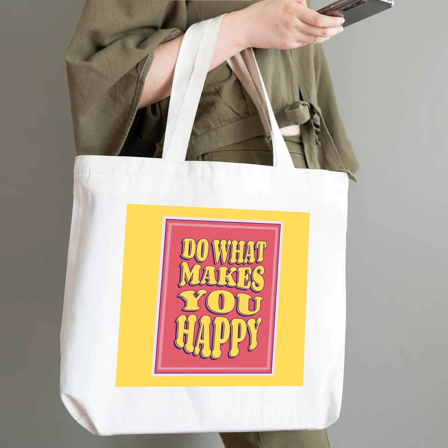 Cotton Tote, Positive Quote Tote, Encouragement Gift, Retro Tote Bag, Vintage Style Tote