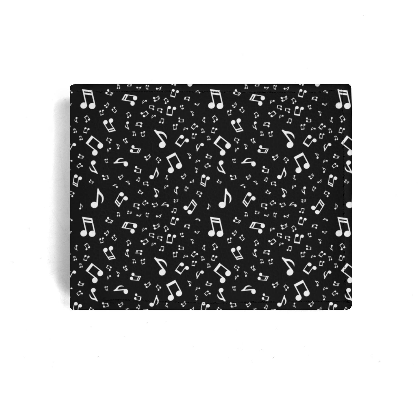 Men's Music Lover Wallet | Black & White Musical Note Print Bifold Wallet