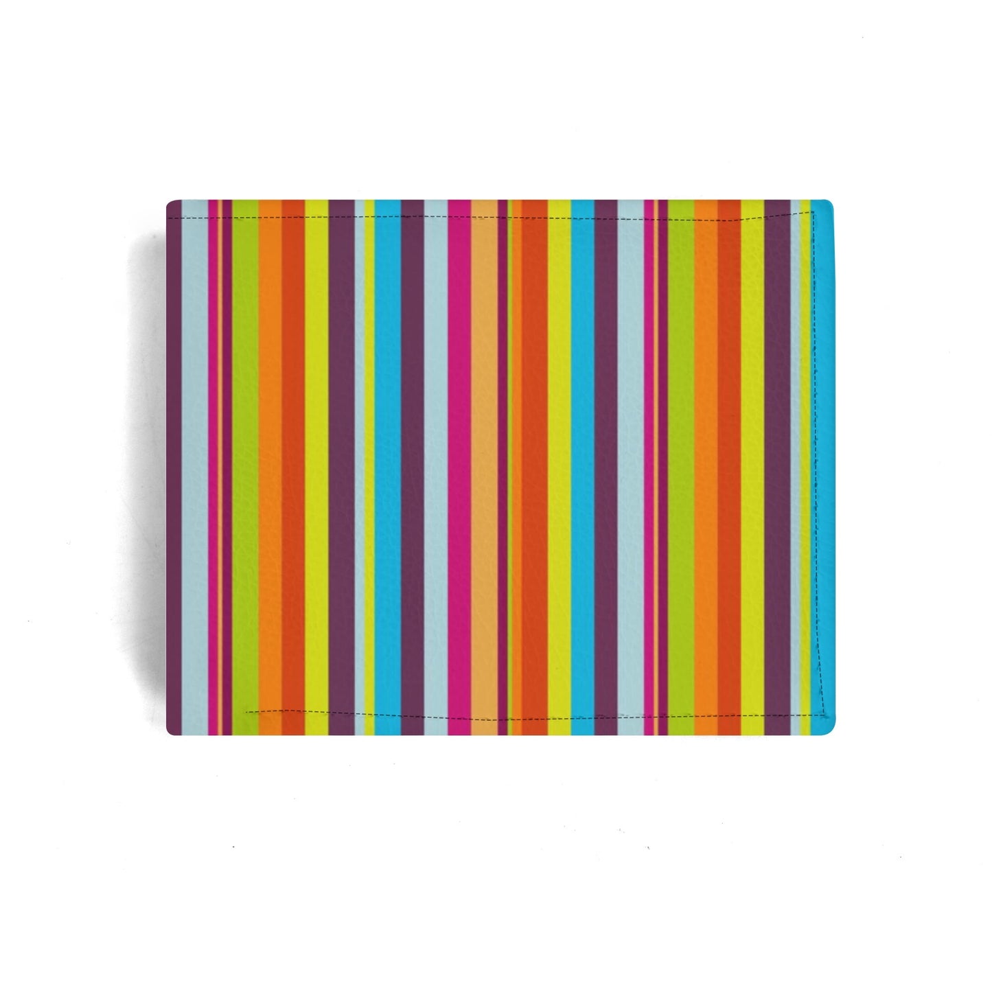 Men's Multicolor Stripe Wallet | Retro Rainbow Stripe Bifold Wallet | PU Leather Wallet