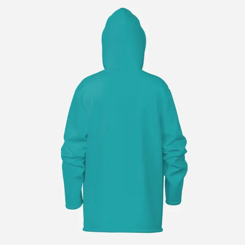 Men's Turquoise Winter Coat | Retro Turquoise Hoodie Jacket | Fleece jacket | Insulated Warm Winter Jacket