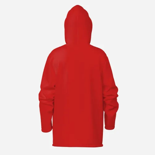 Men's Red Winter Coat | Retro Fleece-Lined Hoodie Jacket | Insulated Warm Winter Jacket