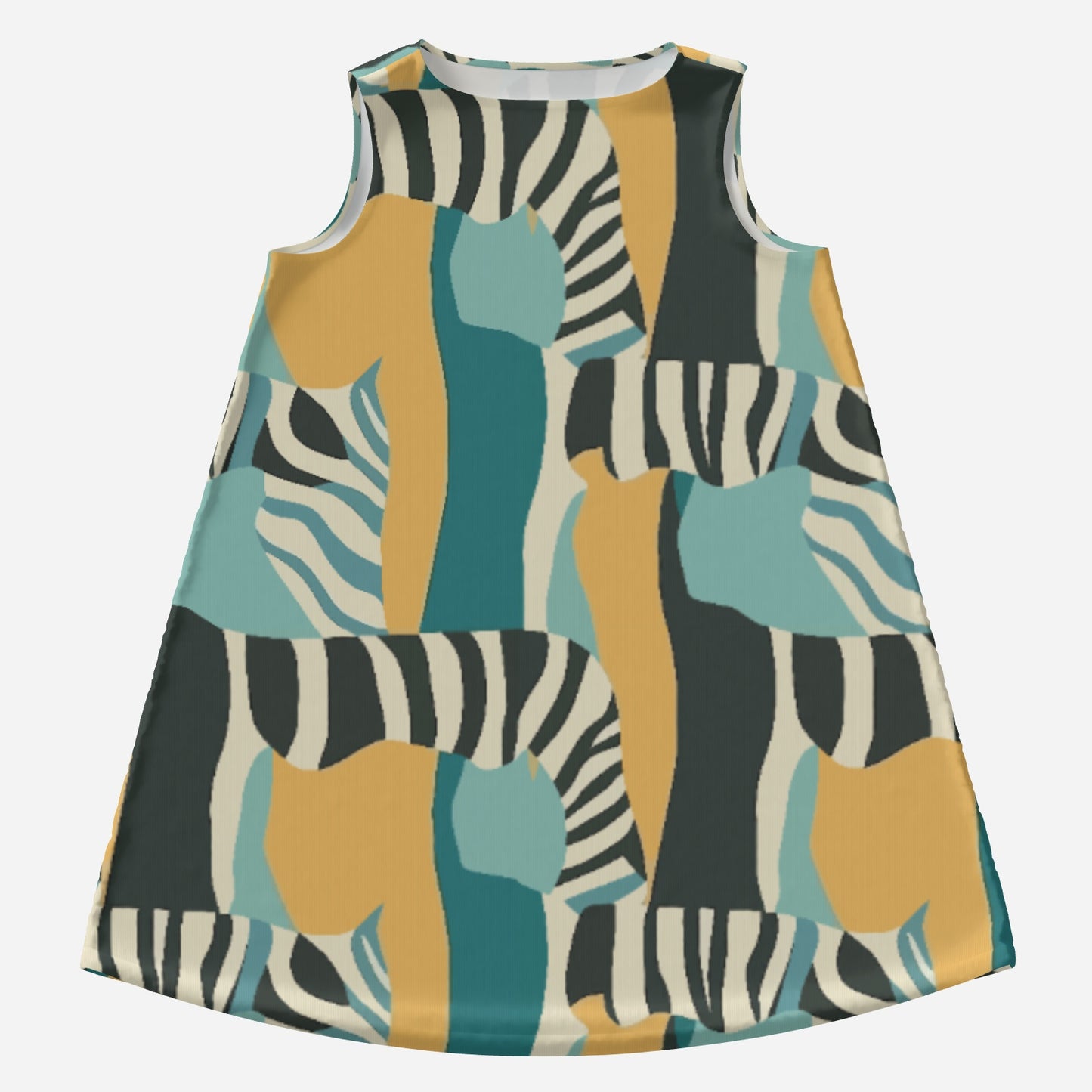 60s Style Dress Mod Abstract Animal Print Mini Dress | Op Art Green & Black Tent Dress | Gogo Mini Dress