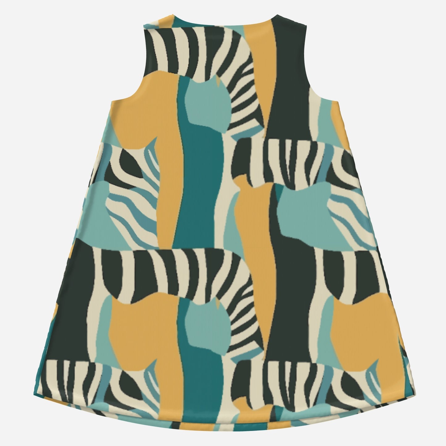 60s Style Dress Mod Abstract Animal Print Mini Dress | Op Art Green & Black Tent Dress | Gogo Mini Dress