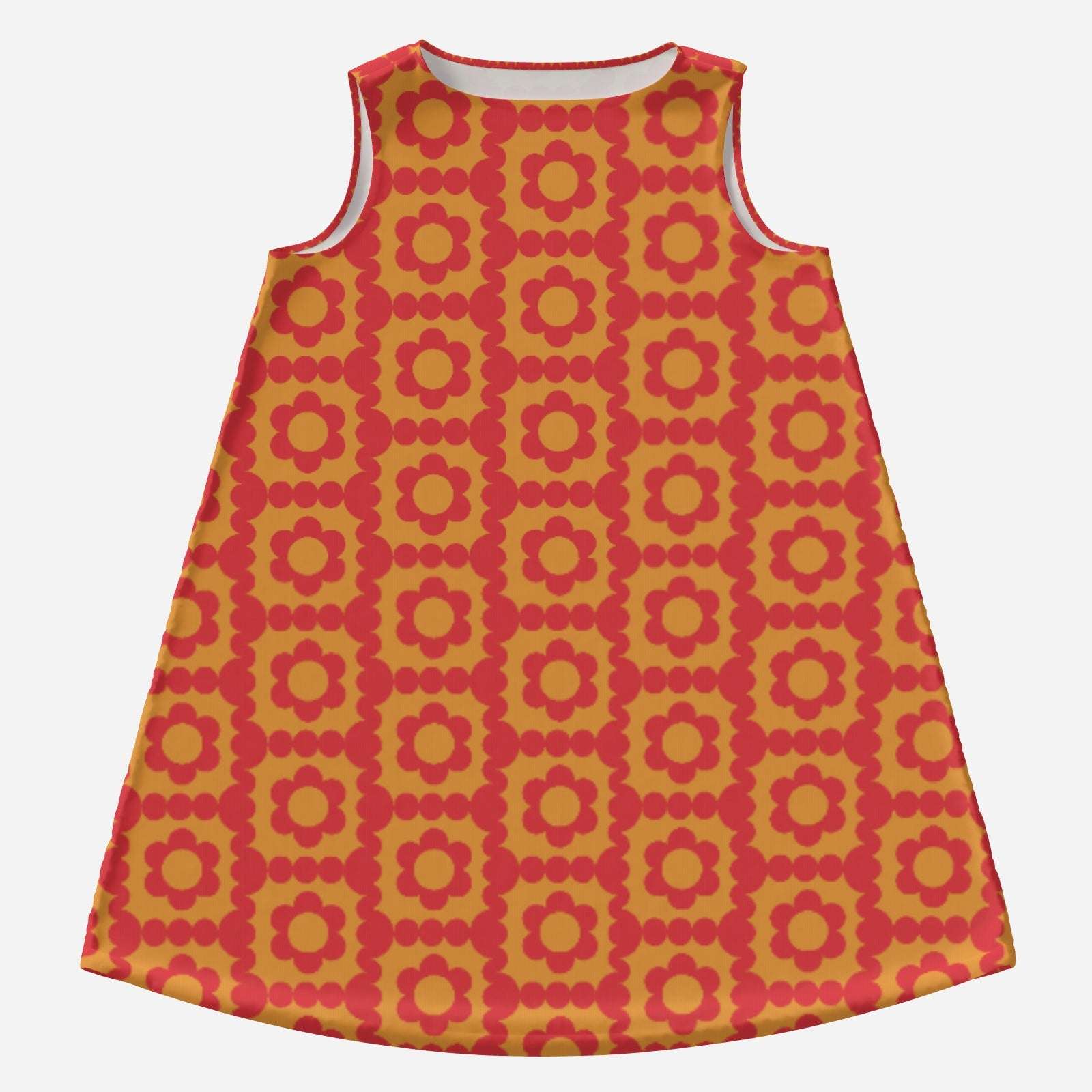 60s Mod Red Floral Tent Dress | Retro Go-Go Mini Dress | Vintage Style Dress, Red Trapeze Dress