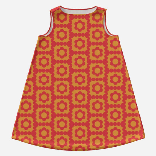 60s Mod Red Floral Tent Dress | Retro Go-Go Mini Dress | Vintage Style Dress, Red Trapeze Dress