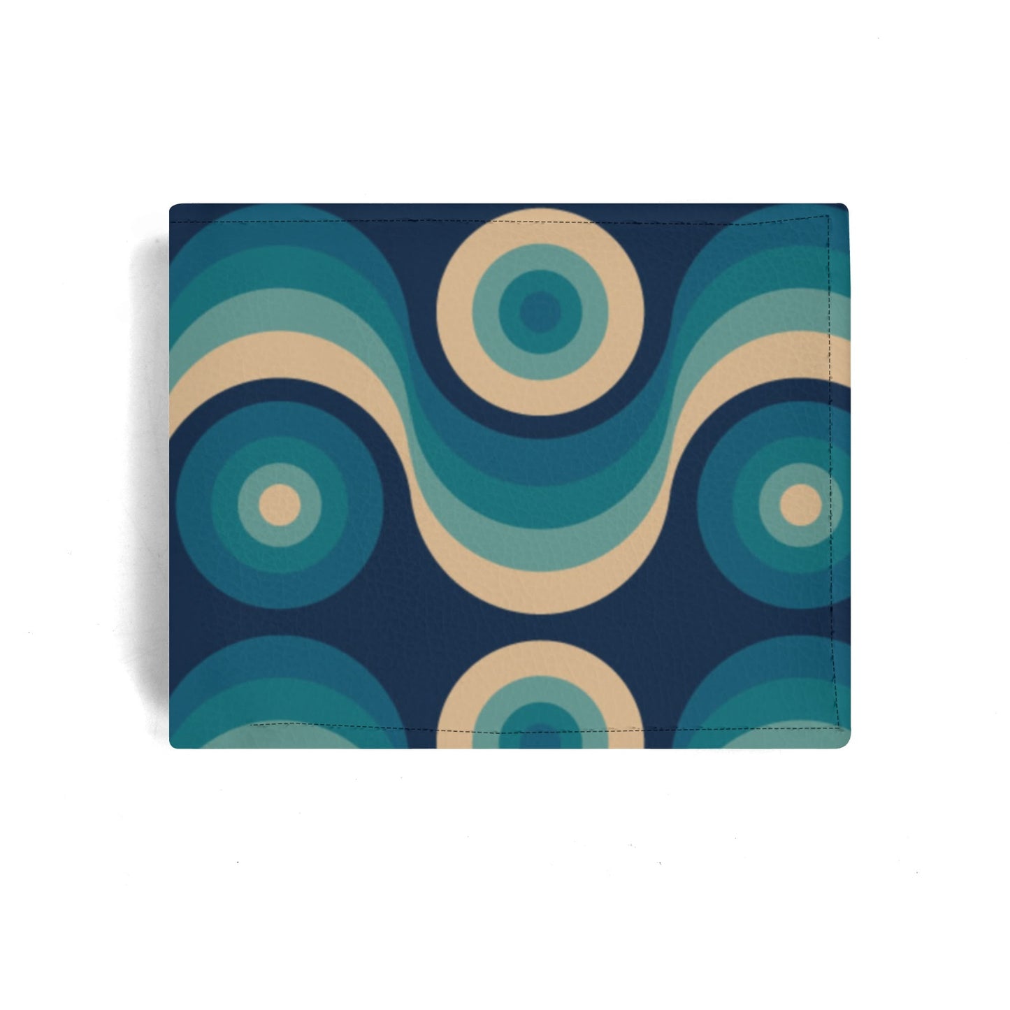 Men's Retro Teal Blue Ombre Wallet | 60s 70s Vintage-Inspired Bifold Wallet