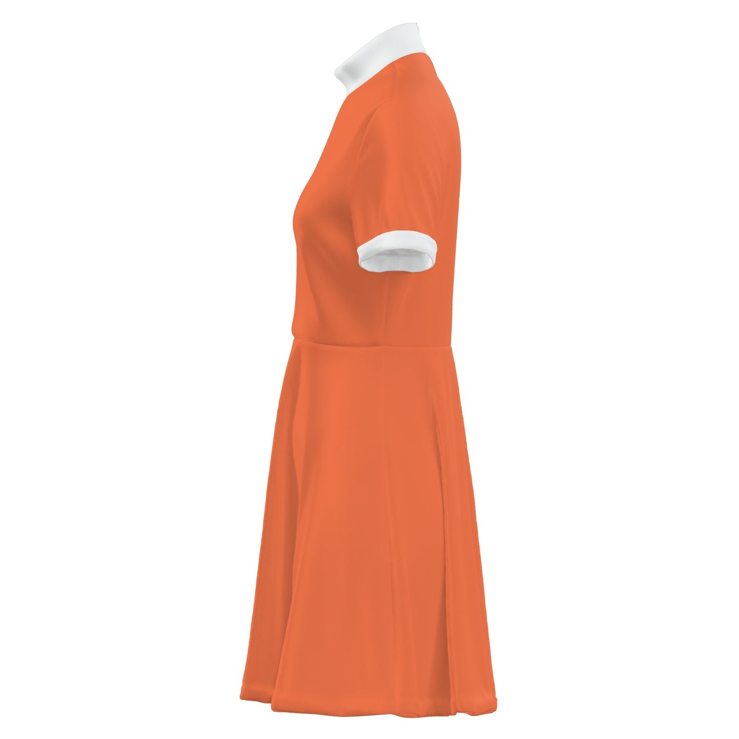 Retro Orange Turtleneck Dress, Mod Orange mini Dress, go go Dress, Orange 60s inspired Aline Dress