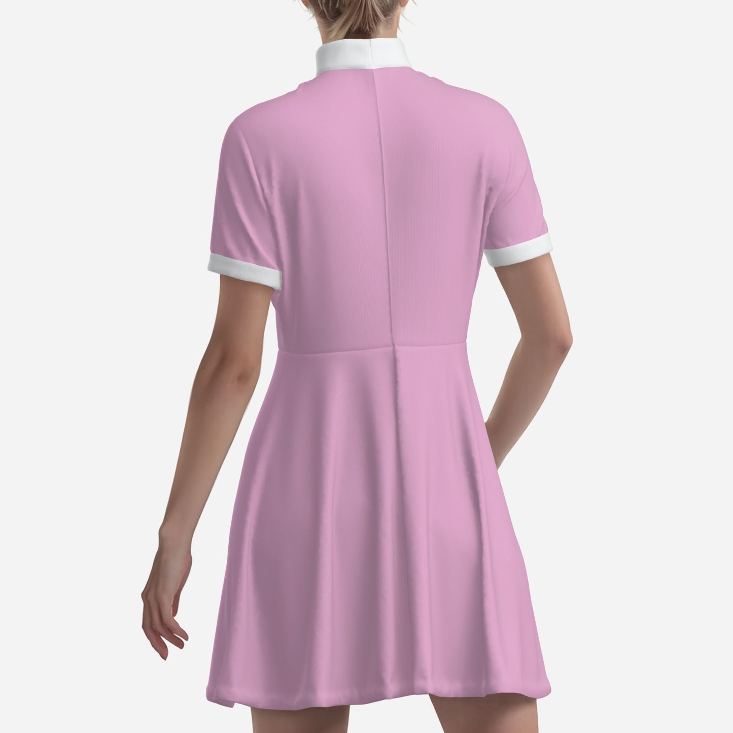 60s Mod Pink Turtleneck Mini Dress | Vintage inspired A-Line Go-Go Dress | Retro Mod Dress