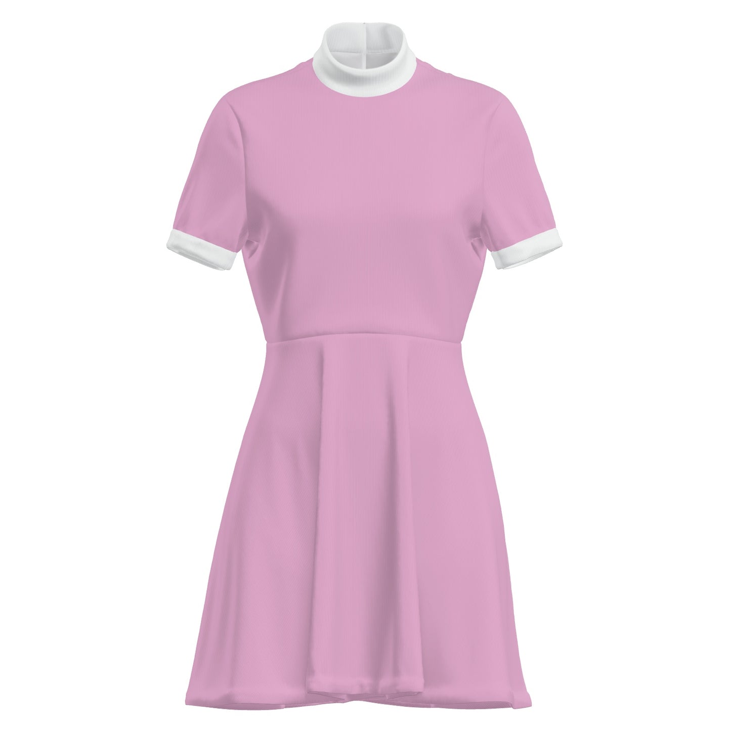 60s Mod Pink Turtleneck Mini Dress | Vintage inspired A-Line Go-Go Dress | Retro Mod Dress