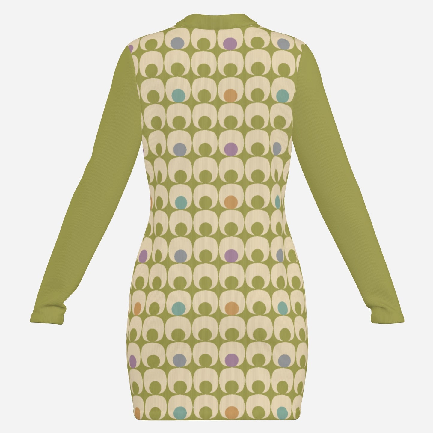 Mod Green 60s Dress Style | Vintage 60s Mini Dress | Geometric Retro GoGo Scuba Dress