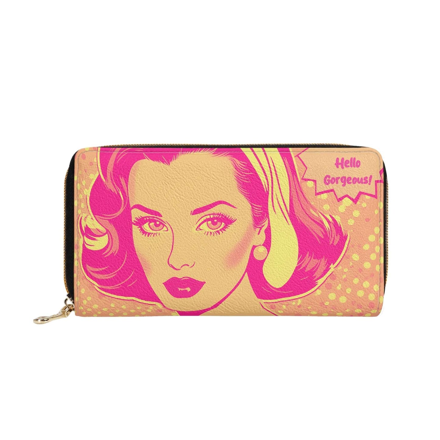 Personalized Pop Art Wallet | Custom Name Wallet for Women | Artistic Wallet | PU Leather Zipper Wallet