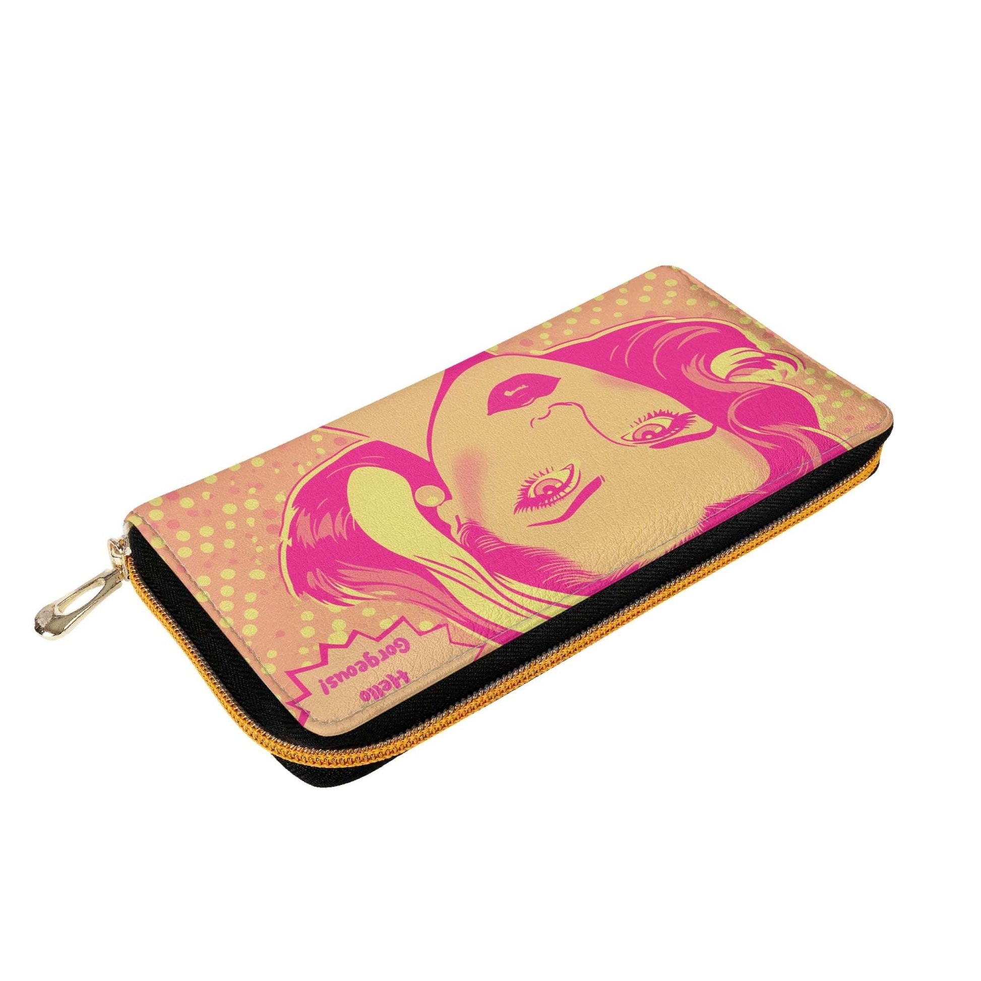 Personalized Pop Art Wallet | Custom Name Wallet for Women | Artistic Wallet | PU Leather Zipper Wallet