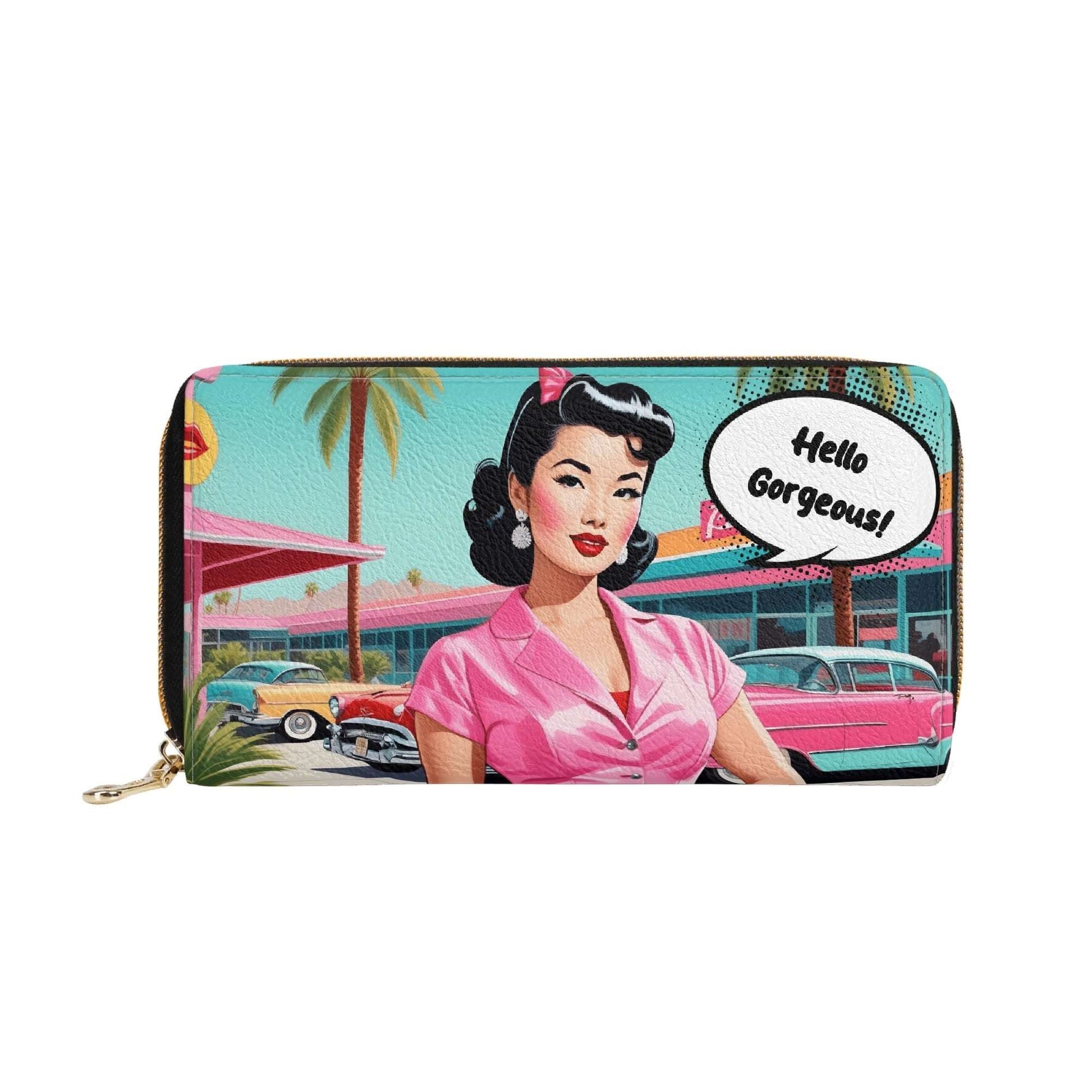 Personalized Pop Art Wallet | Custom Name Wallet for Women | Unique Gift for Her| PU Leather Zipper Wallet