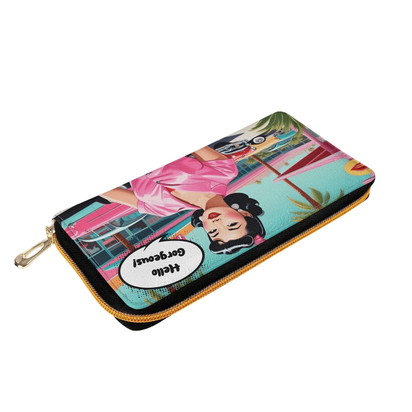 Personalized Pop Art Wallet | Custom Name Wallet for Women | Unique Gift for Her| PU Leather Zipper Wallet