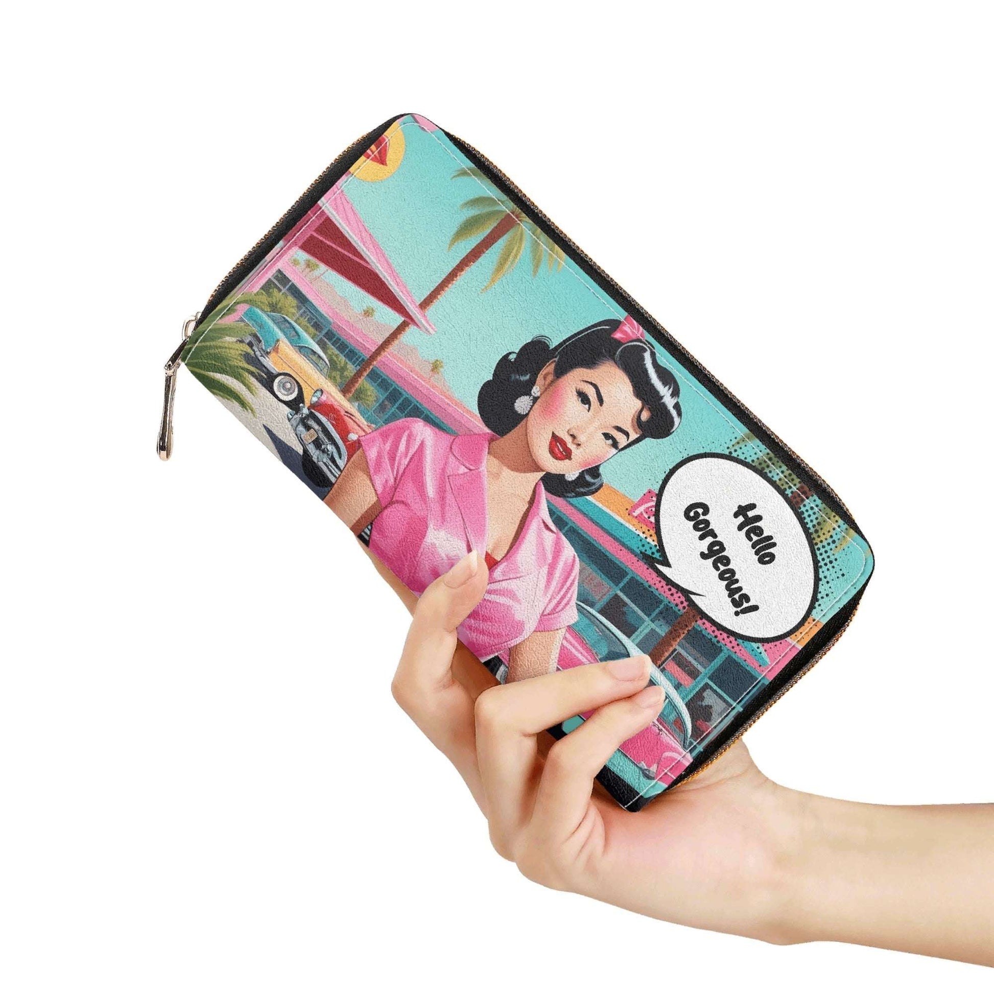 Personalized Pop Art Wallet | Custom Name Wallet for Women | Unique Gift for Her| PU Leather Zipper Wallet