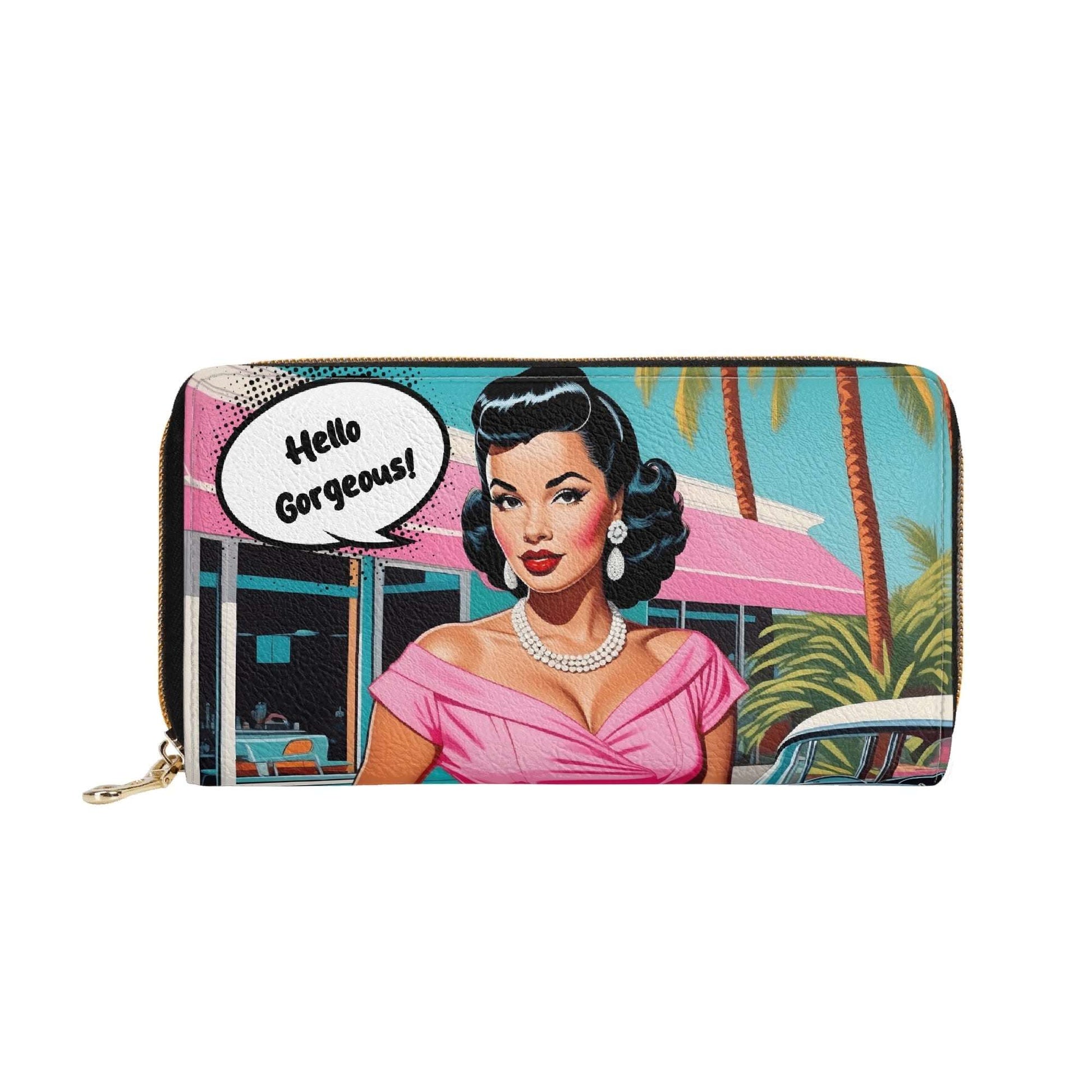 Personalized Pop Art Wallet | Custom Name Wallet for Women | Unique Wallet | PU Leather Zipper Wallet