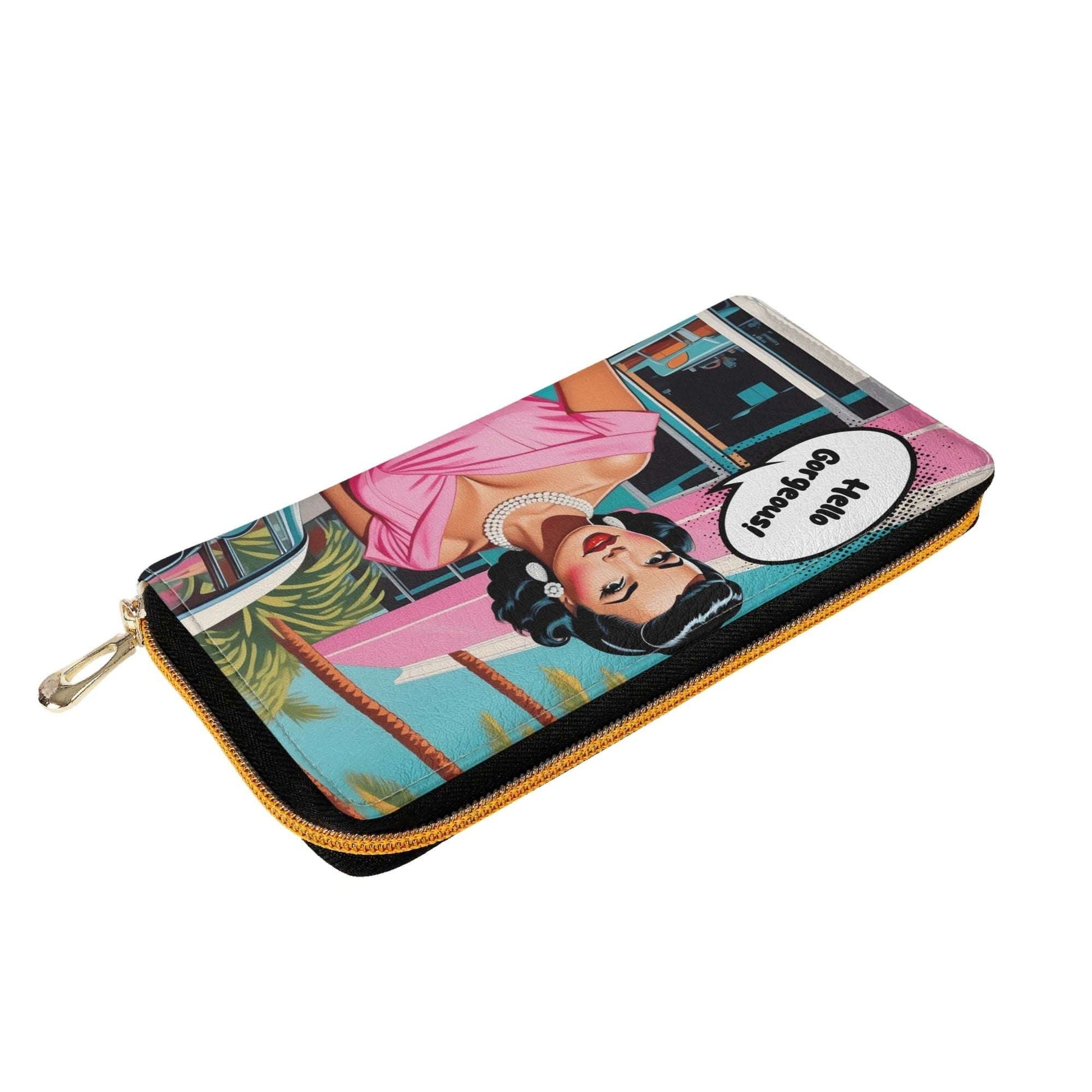 Personalized Pop Art Wallet | Custom Name Wallet for Women | Unique Wallet | PU Leather Zipper Wallet