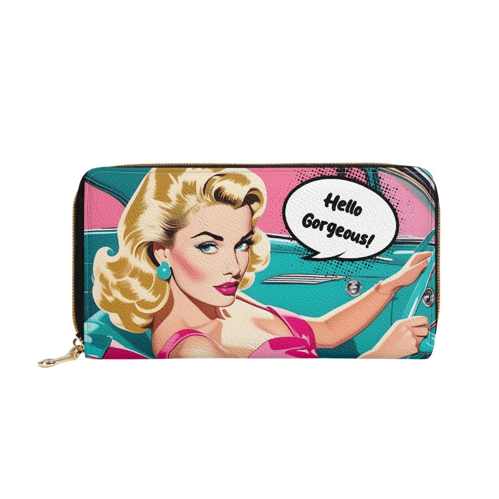 Personalized Pop Art Wallet | Custom Name Wallet for Women | Unique Gift for Women | PU Leather Zipper Wallet