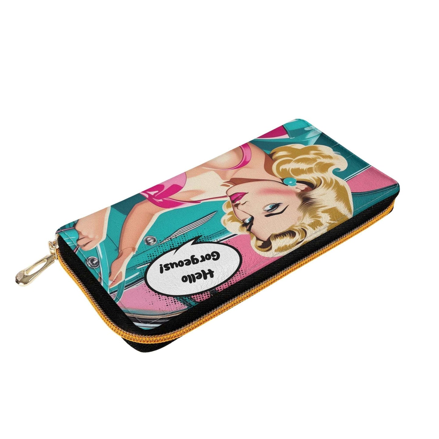Personalized Pop Art Wallet | Custom Name Wallet for Women | Unique Gift for Women | PU Leather Zipper Wallet