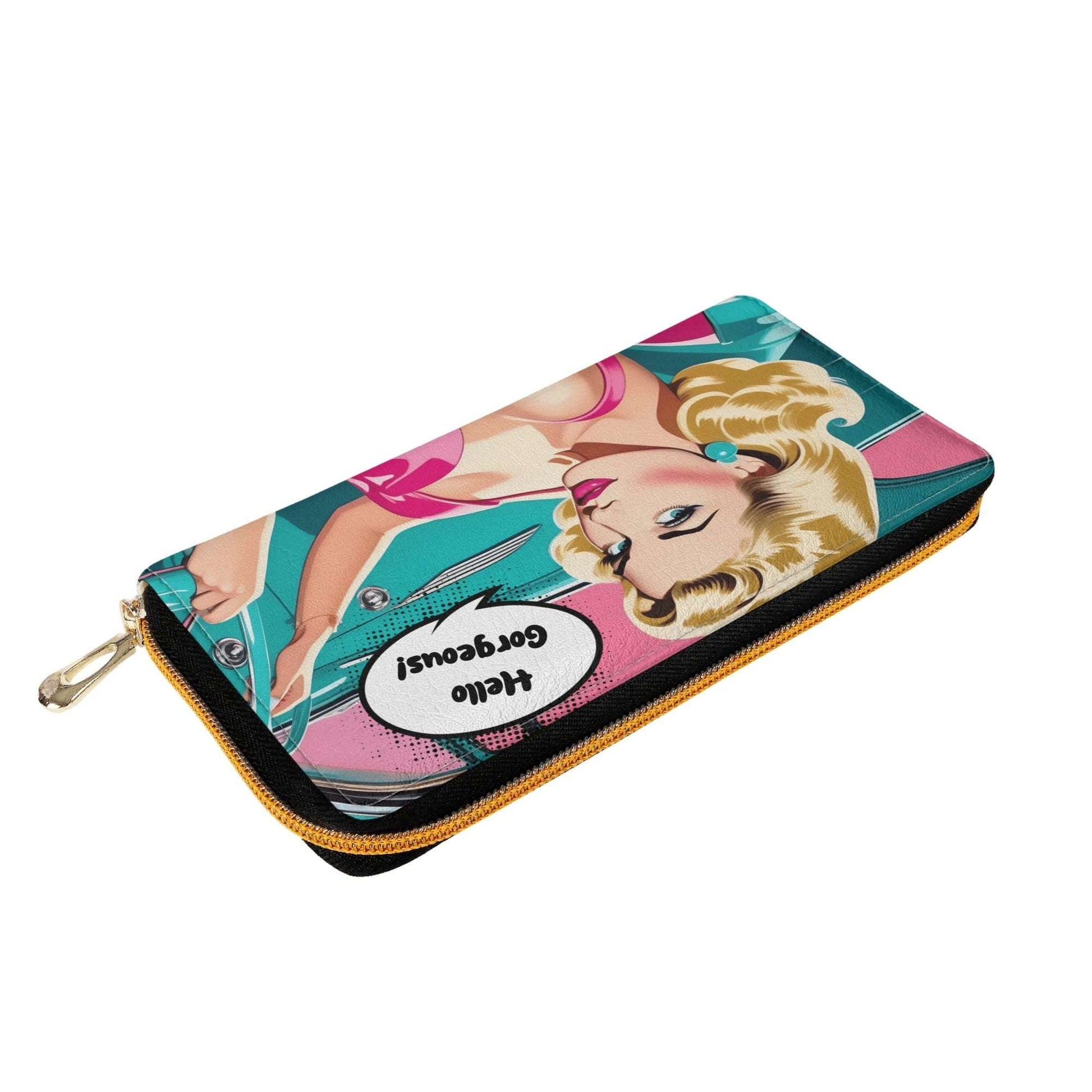 Personalized Pop Art Wallet | Custom Name Wallet for Women | Unique Gift for Women | PU Leather Zipper Wallet
