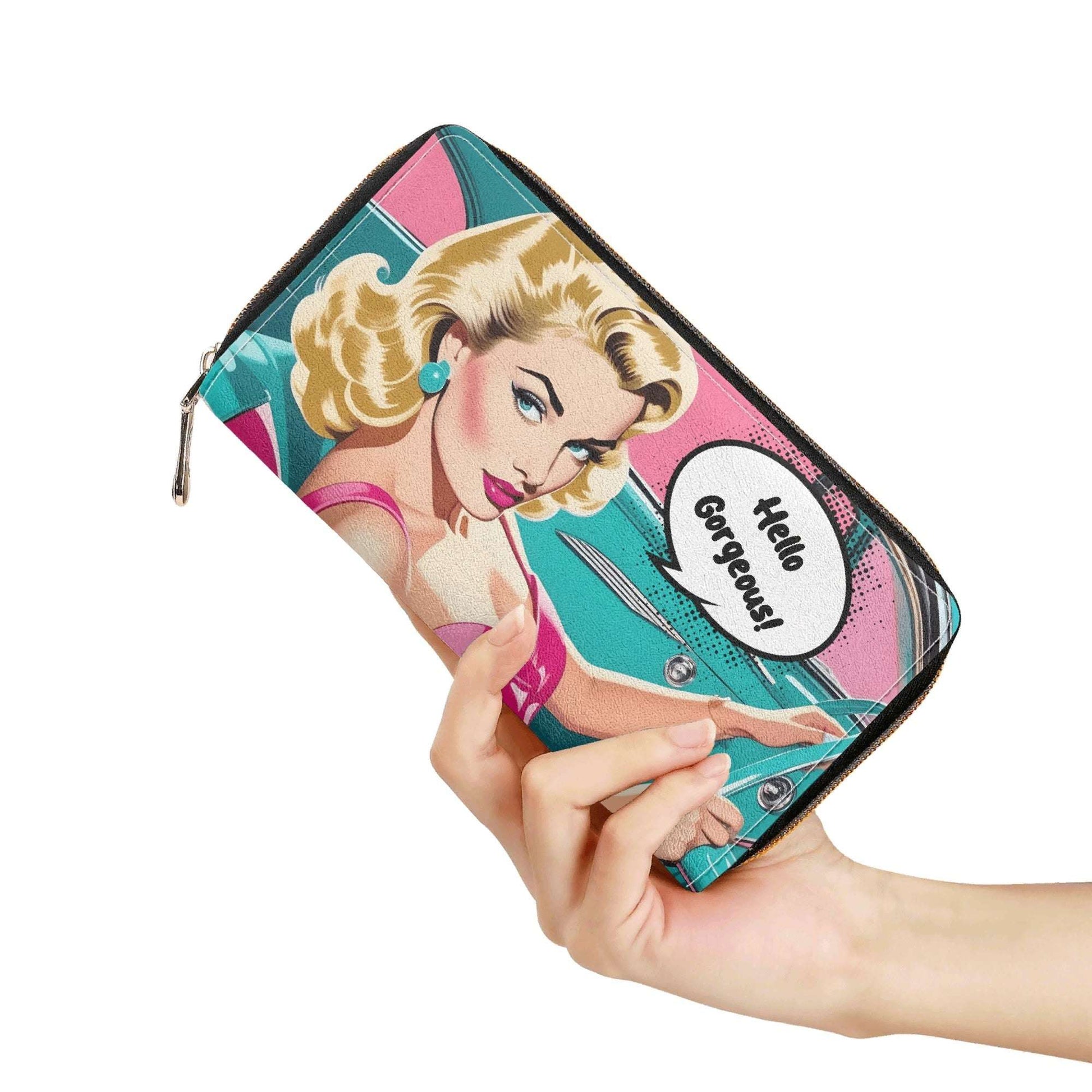 Personalized Pop Art Wallet | Custom Name Wallet for Women | Unique Gift for Women | PU Leather Zipper Wallet