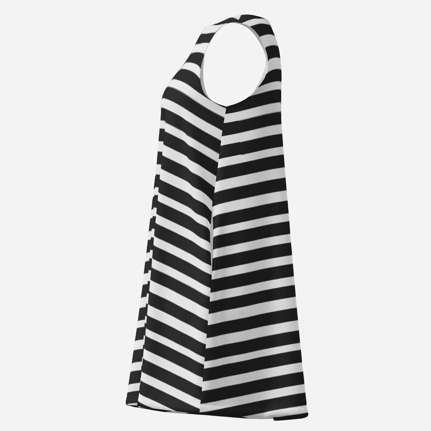 Mod Dress | 60s Dress Style Black & White Stripe Mini Dress | Sleeveless Go Go Dress | Retro Dress