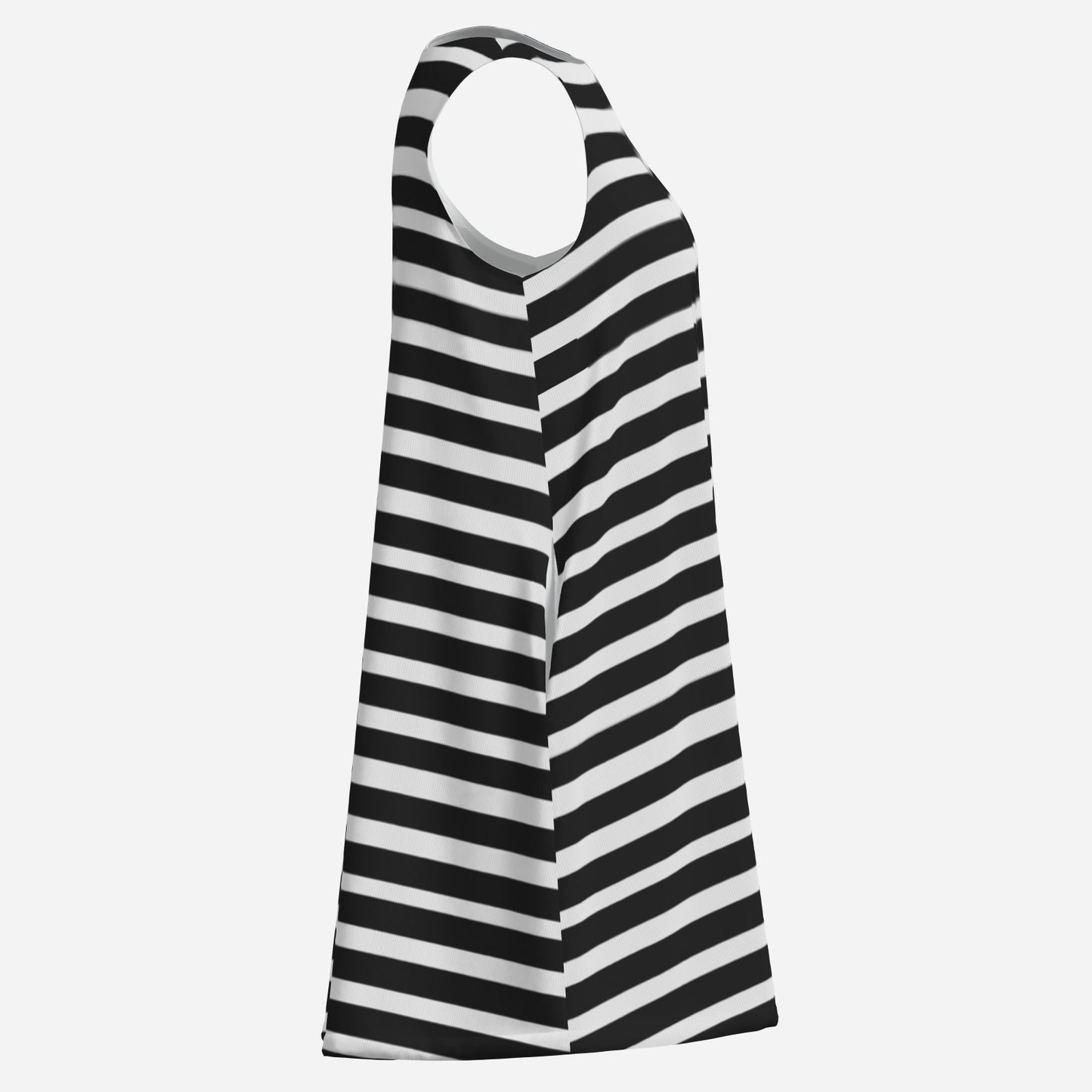 Mod Dress | 60s Dress Style Black & White Stripe Mini Dress | Sleeveless Go Go Dress | Retro Dress