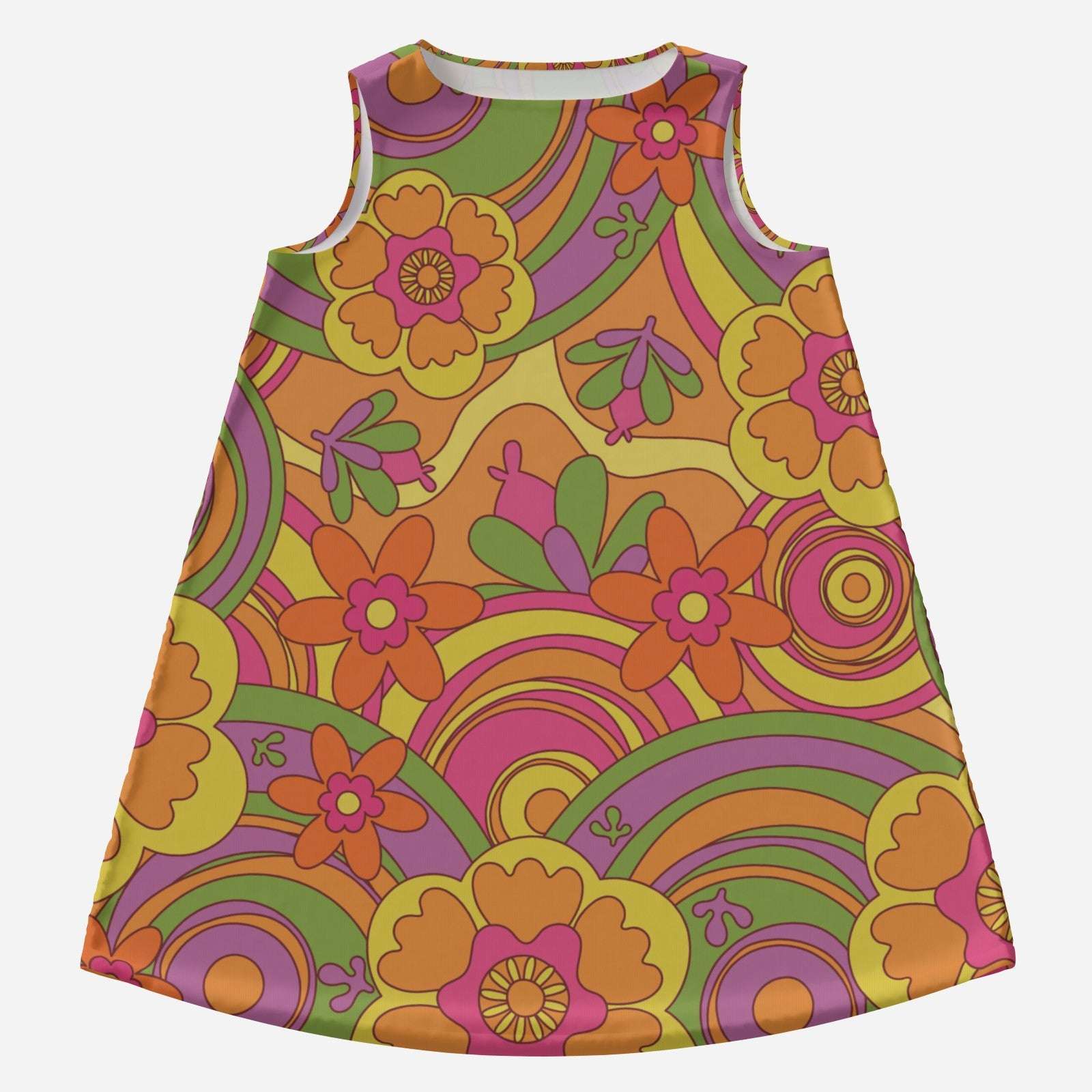 60s Dress Style | Retro Floral Mod Mini Dress | Sleeveless Tent Dress | 60s inspired Go Go Dress