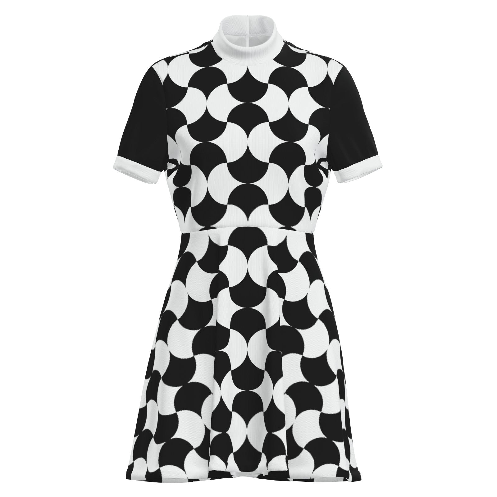 black and white mod dress 1960sBlack and White Mod Mini Dress