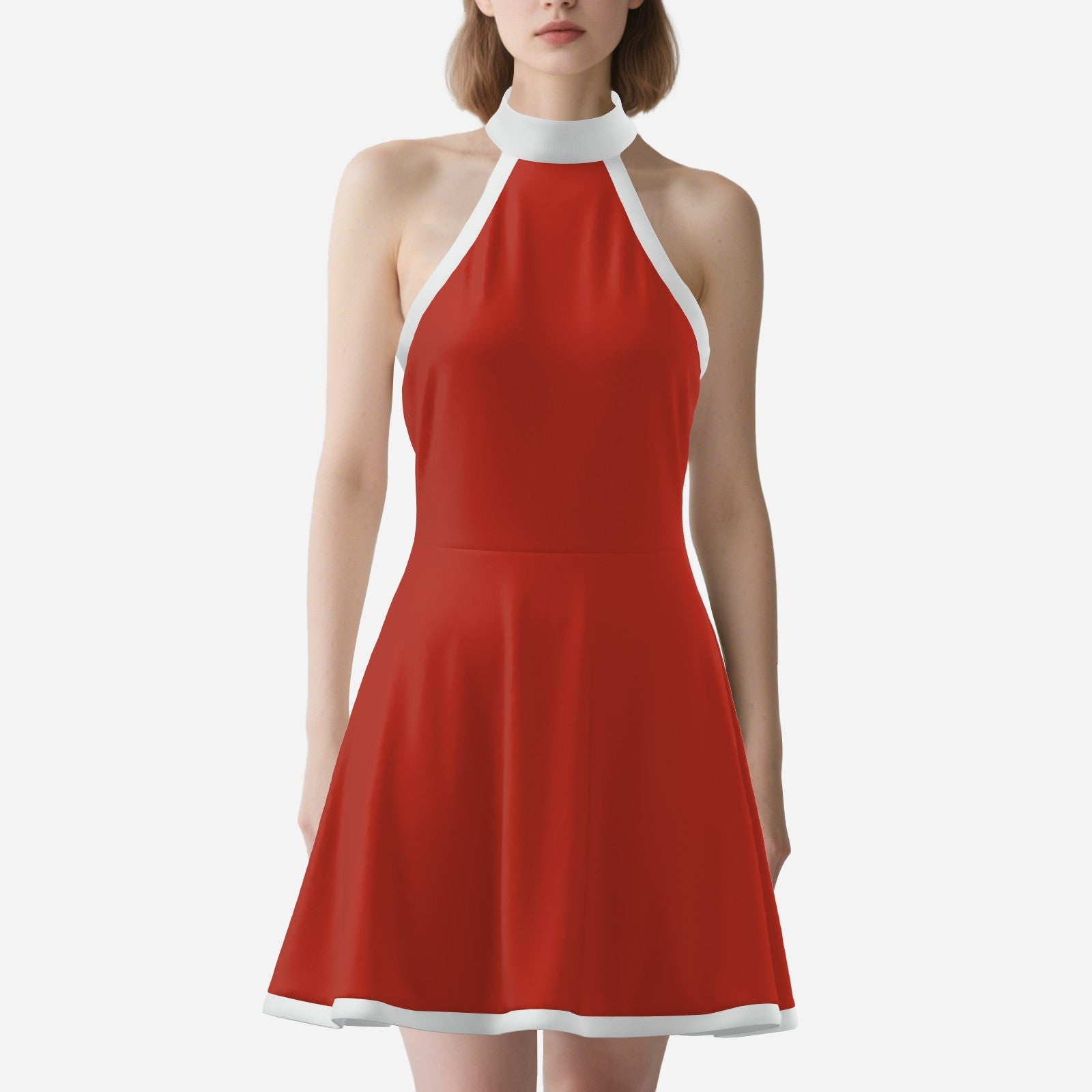 Mod 60s Style dress, Retro Red Halter Dress | Vintage 60s inspired Dress
